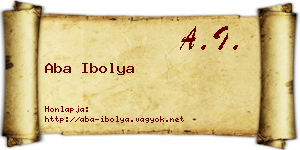 Aba Ibolya névjegykártya